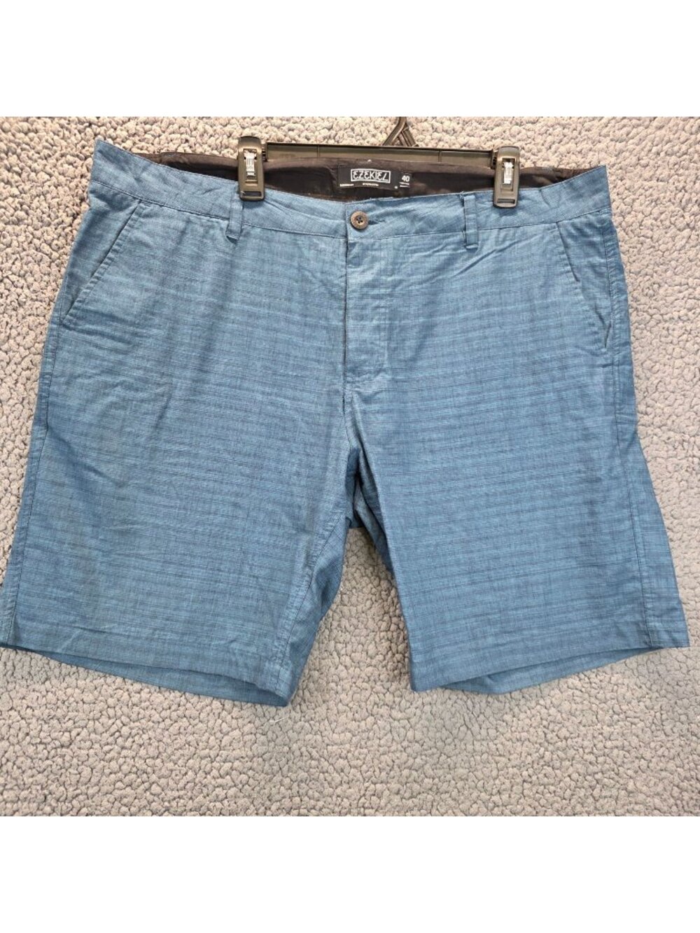 Ezekiel Cotton Shorts Mens 40 Blue Pinstripe Coastal Vacation Country Club Beach
